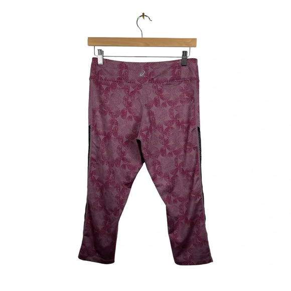 Asics Kate Mesh Capri Leggings Purple Oxide/Dried Berry Linear Eclipse Size M - Picture 12 of 14